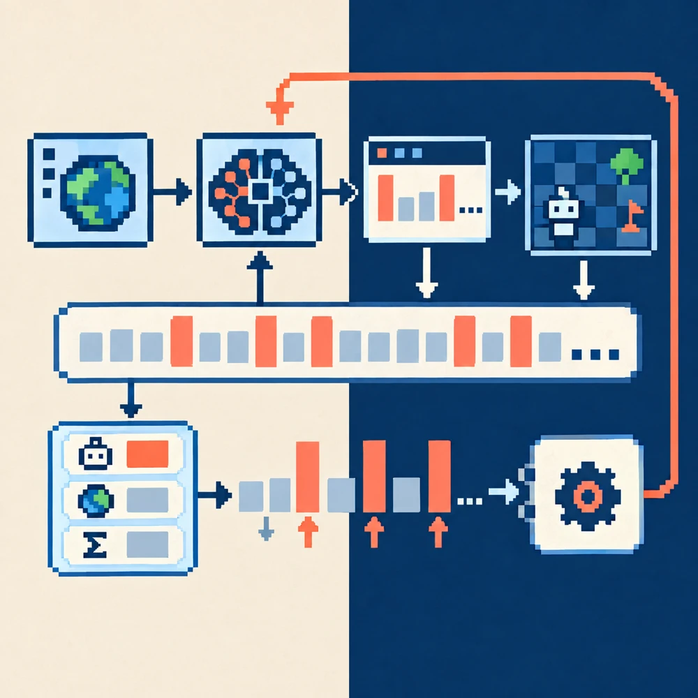 Conceptual illustration based on the paper method: No Time Like the Present: Agentic Test-Time Training for LLM Agents