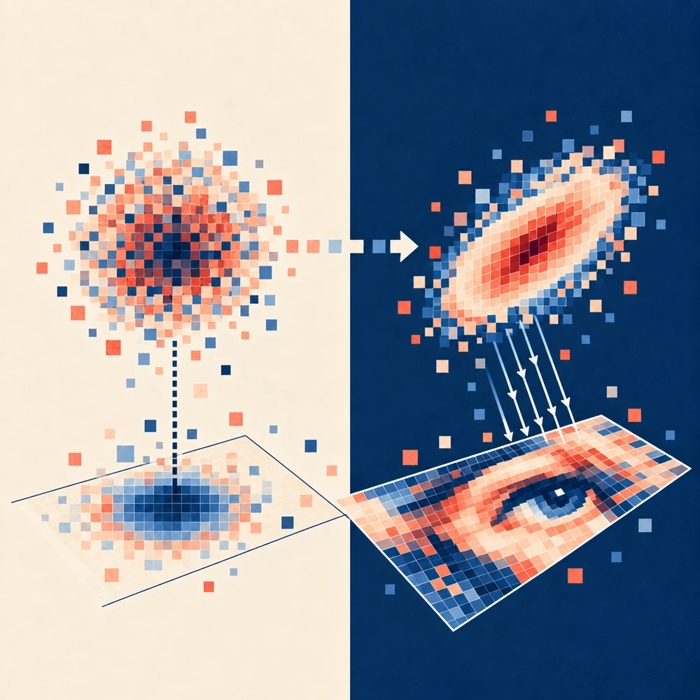 Conceptual illustration based on the paper method: Coloring the Noise: Adversarial Sobolev Alignment for Faithful Image Super Resolution