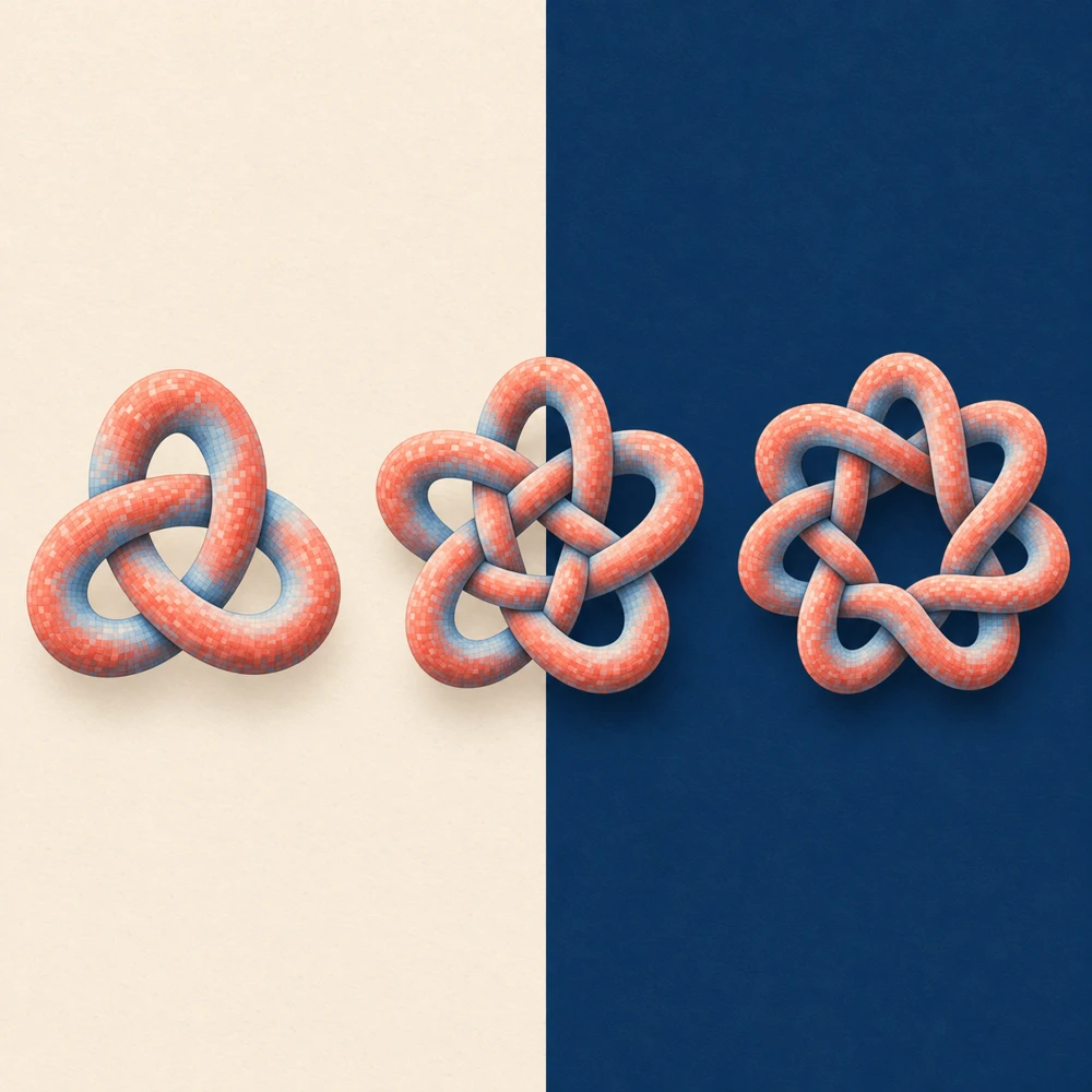 Conceptual illustration based on the paper method: Magnetic knot cascade via the stepwise reconnection of helical flux tubes