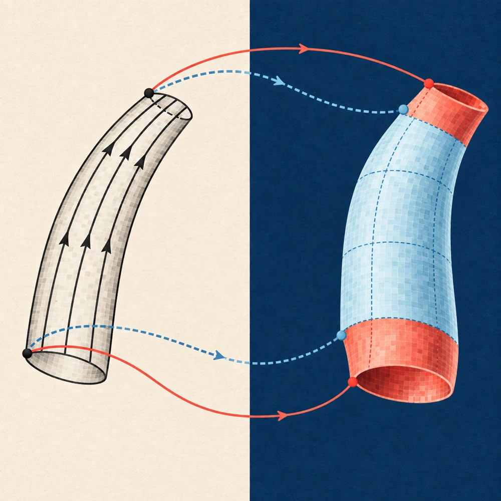 Conceptual illustration based on the paper method: Tracking vortex surfaces frozen in the virtual velocity in non-ideal flows